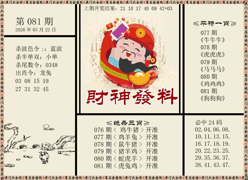 081期财神发料[图]